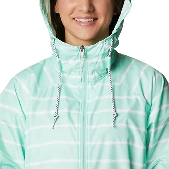 🆕Columbia Women's Side Hill™ Printed Windbreaker, XL-Mint Cay Tie Dye Stripe Pr - Picture 6 of 7